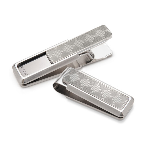 M-Clip Discovery With Etched Herringbone Money Clip