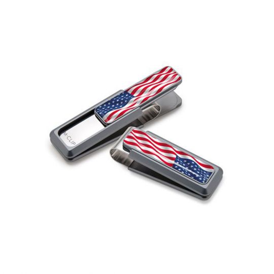 Silver Toned Etched Louisiana State Flag Money Clip