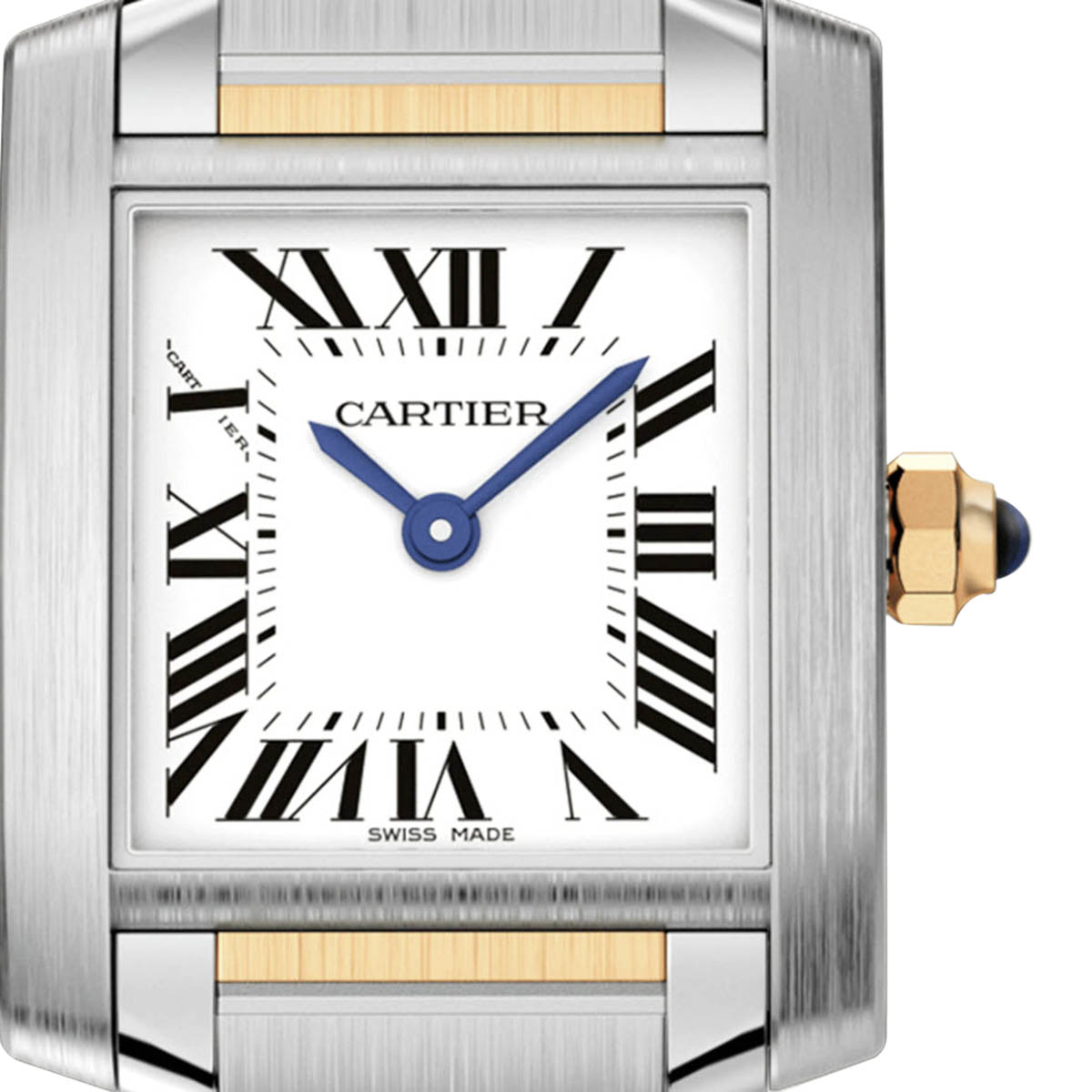 Cartier Tank Francaise 25mm Small Watch, Yellow Gold and Silver Grained Dial