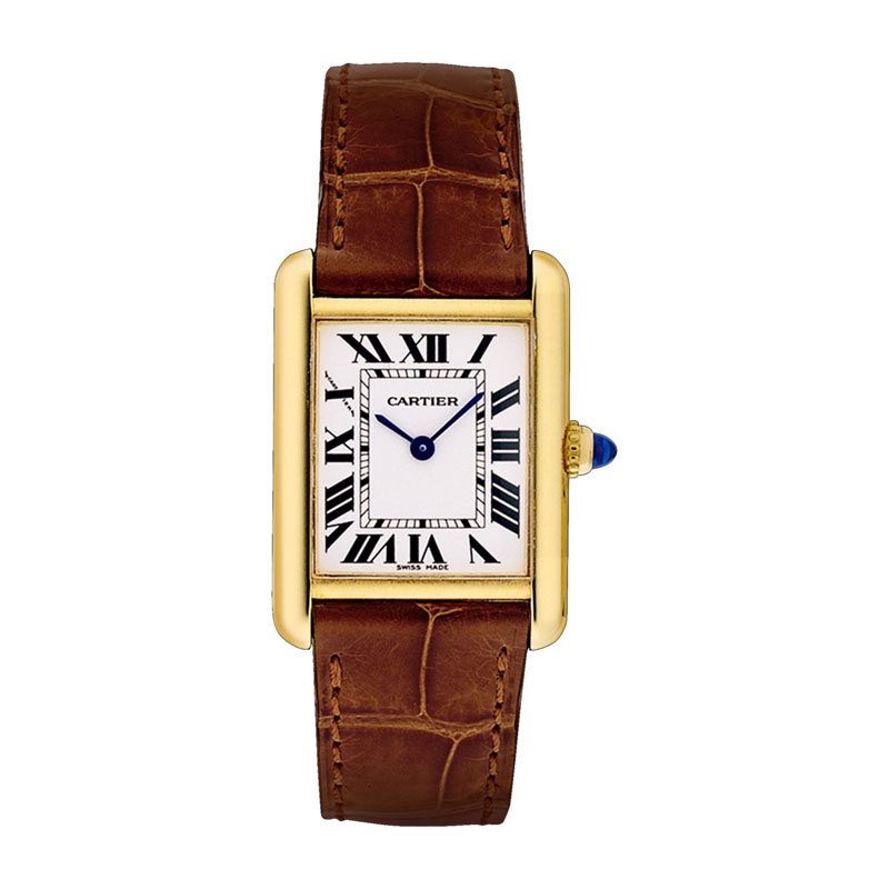 Cartier Tank Louis Cartier Small 18K Yellow Gold & Leather Watch