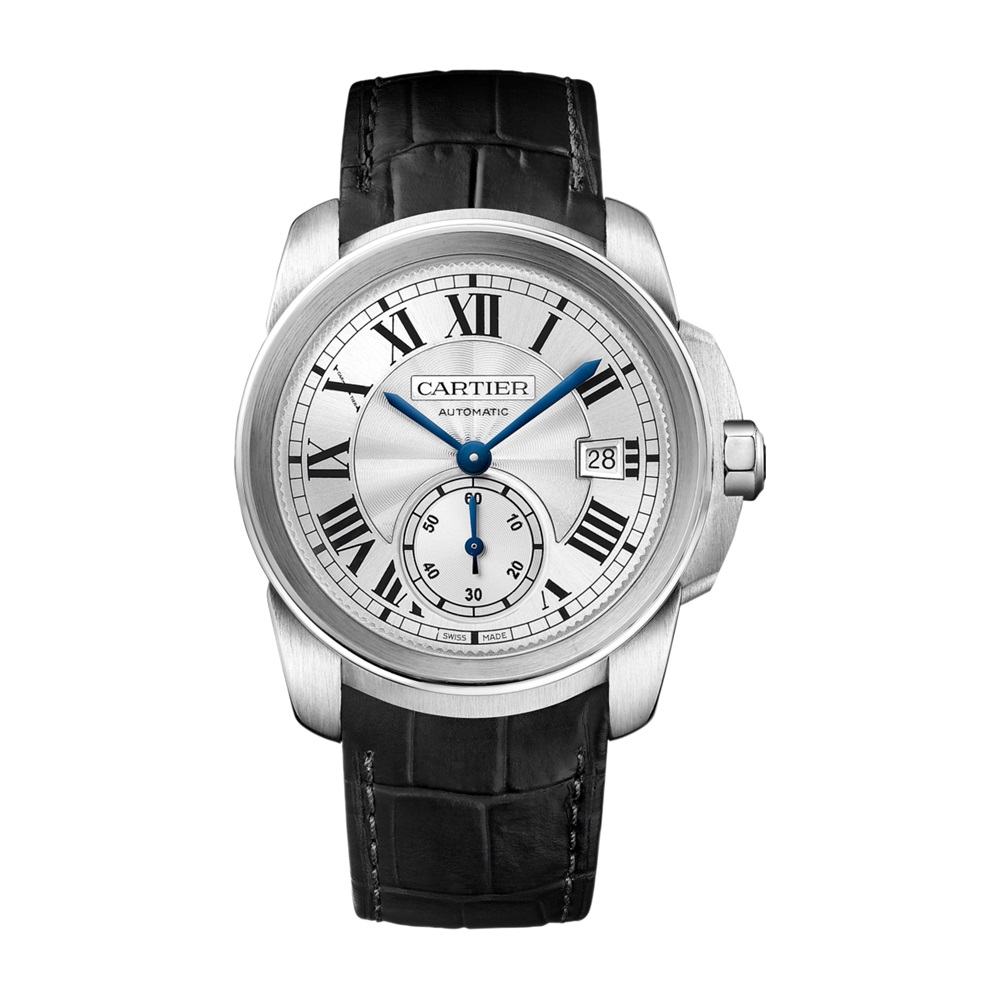 Calibre de Cartier 38mm Steel & Leather Watch
