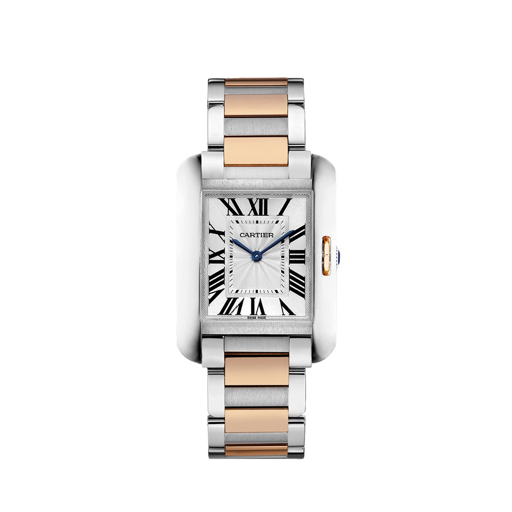 Cartier Tank Anglaise Medium 18K Rose Gold & Steel Women's Watch