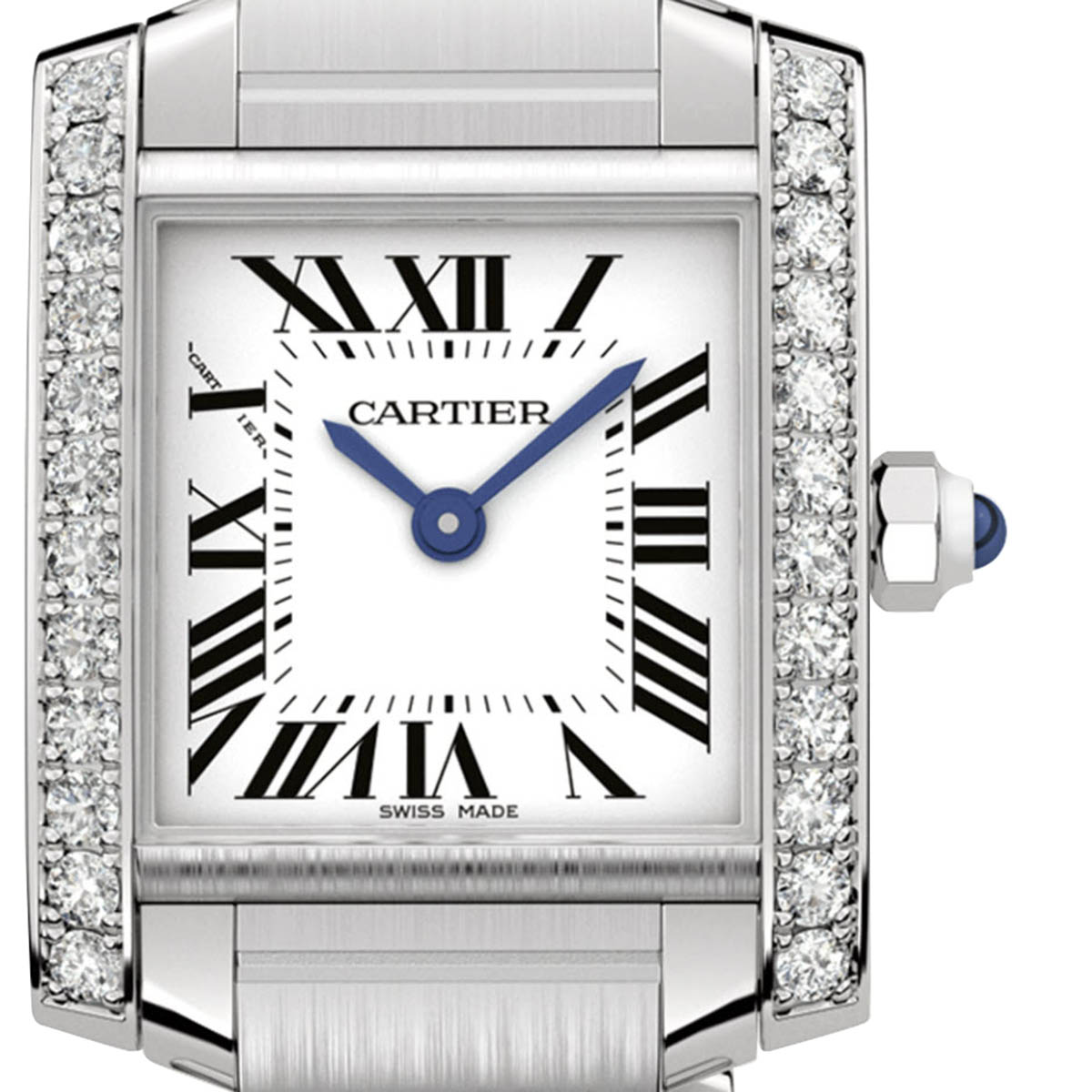 Cartier Tank Francaise Small 25mm Watch, Diamond and Silvered Dial
