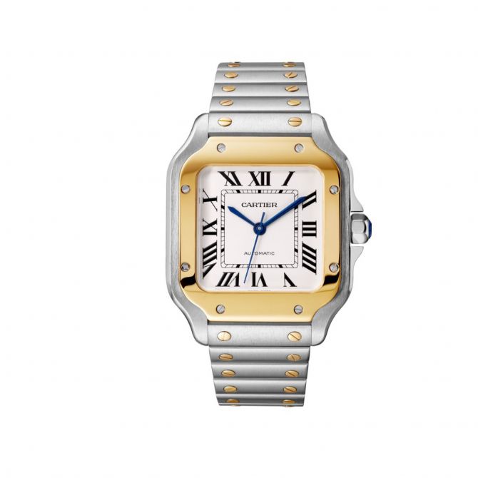 Cartier Santos de Cartier Yellow Gold and Steel Watch, Medium