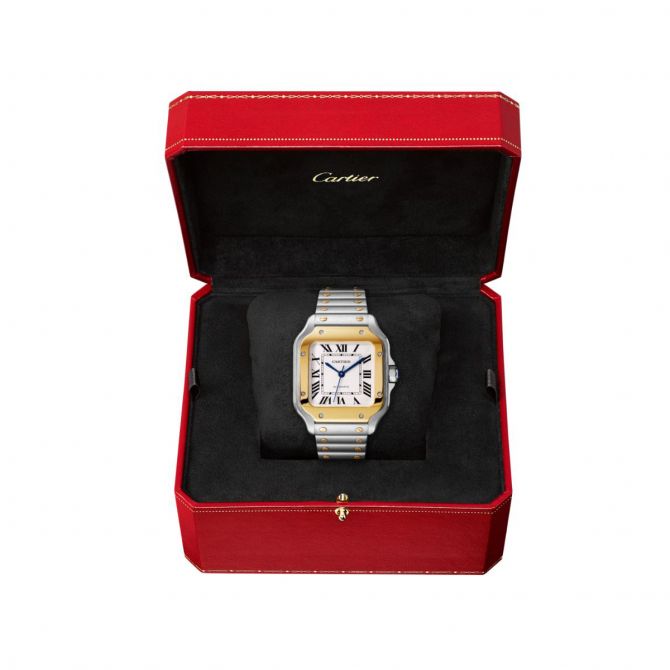Cartier Santos de Cartier Yellow Gold and Steel Watch, Medium