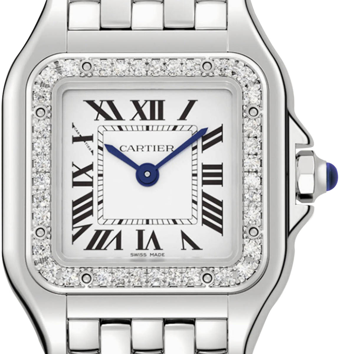 Cartier Panthere de Cartier 23mm Small Watch, Diamonds and Silvered Dial