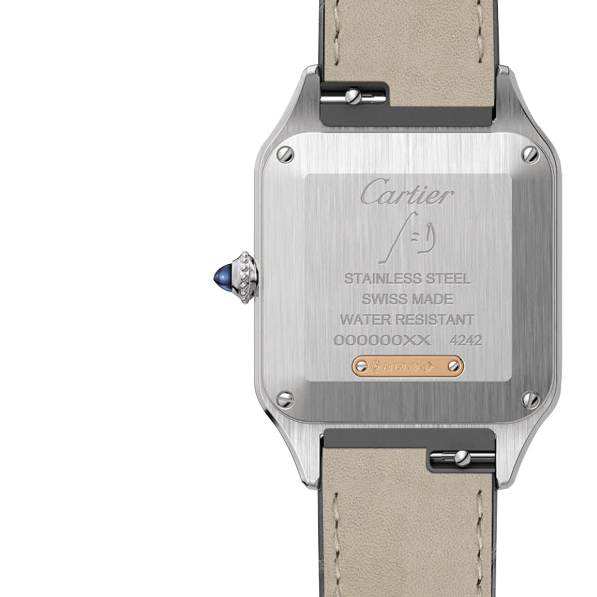 Cartier Santos-Dumont 38mm Small Watch, Rose Gold and Satin Brushed Silver Dial