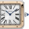 Cartier Santos-Dumont 44mm Large Watch, Rose Gold and Satin Brushed Silver Dial