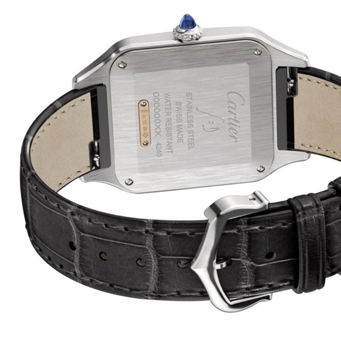 Cartier Santos-Dumont 44mm Large Watch, Rose Gold and Satin Brushed Silver Dial