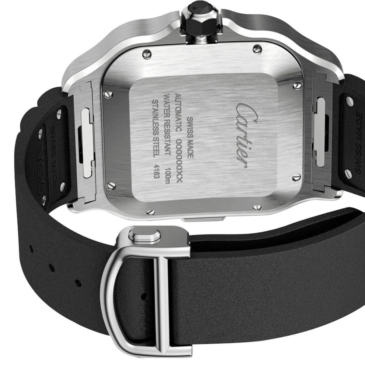Cartier Santos de Cartier Chronograph 43.3mm Extra Large Watch, Satin Brushed Silver Dial