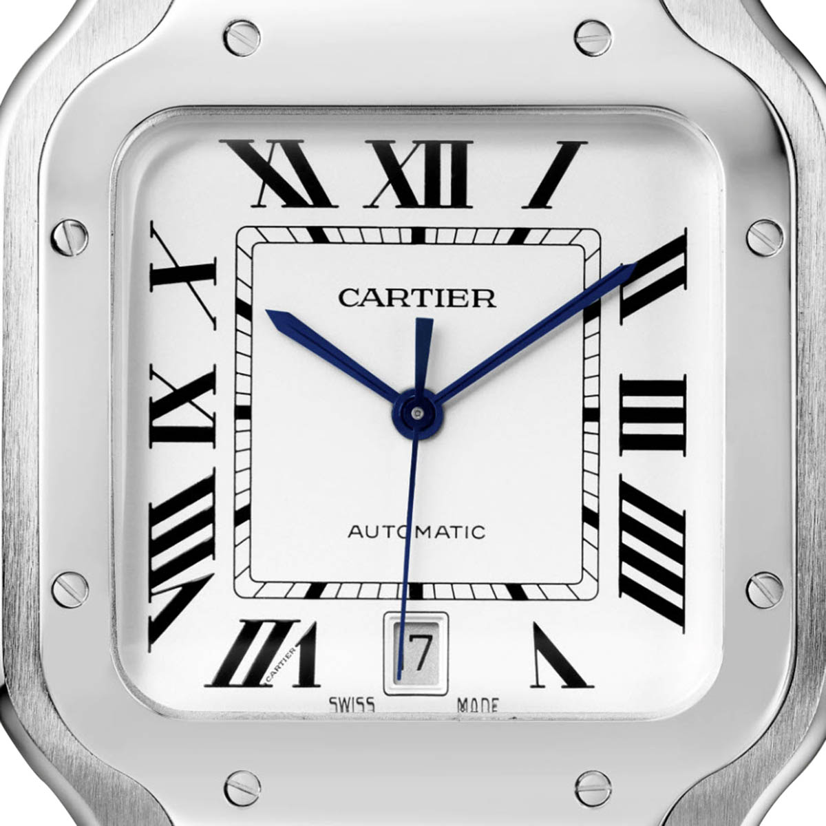 Cartier Santos de Cartier 39.8mm Large Watch, Silvered Opaline Dial