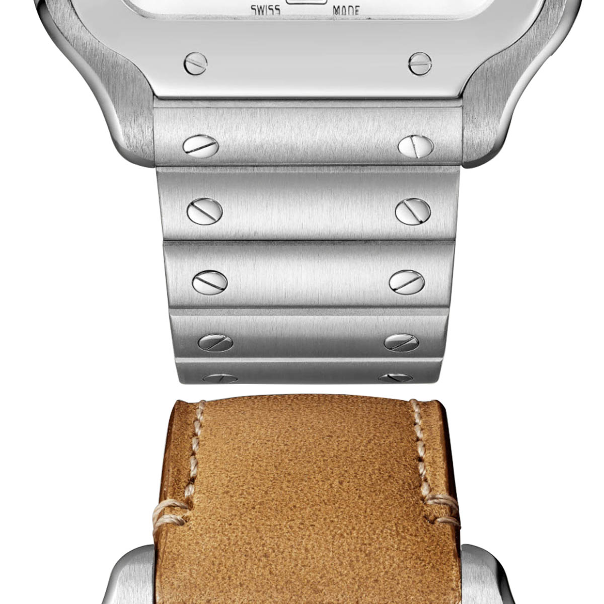 Cartier Santos de Cartier 39.8mm Large Watch, Silvered Opaline Dial