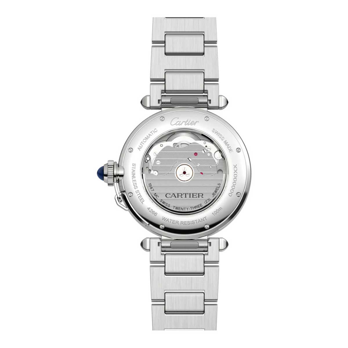 Cartier Pasha de Cartier 41mm Watch, Silver Flinque Dial