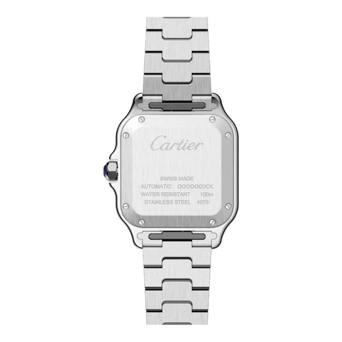 Cartier Santos de Cartier 35.1mm Medium Watch, Yellow Gold and Silvered Opaline Dial