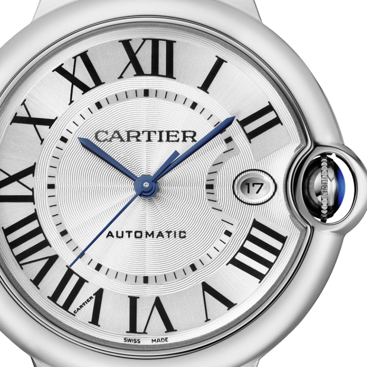 Cartier Ballon Bleu de Cartier 40mm Watch, Silvered Guilloche Dial