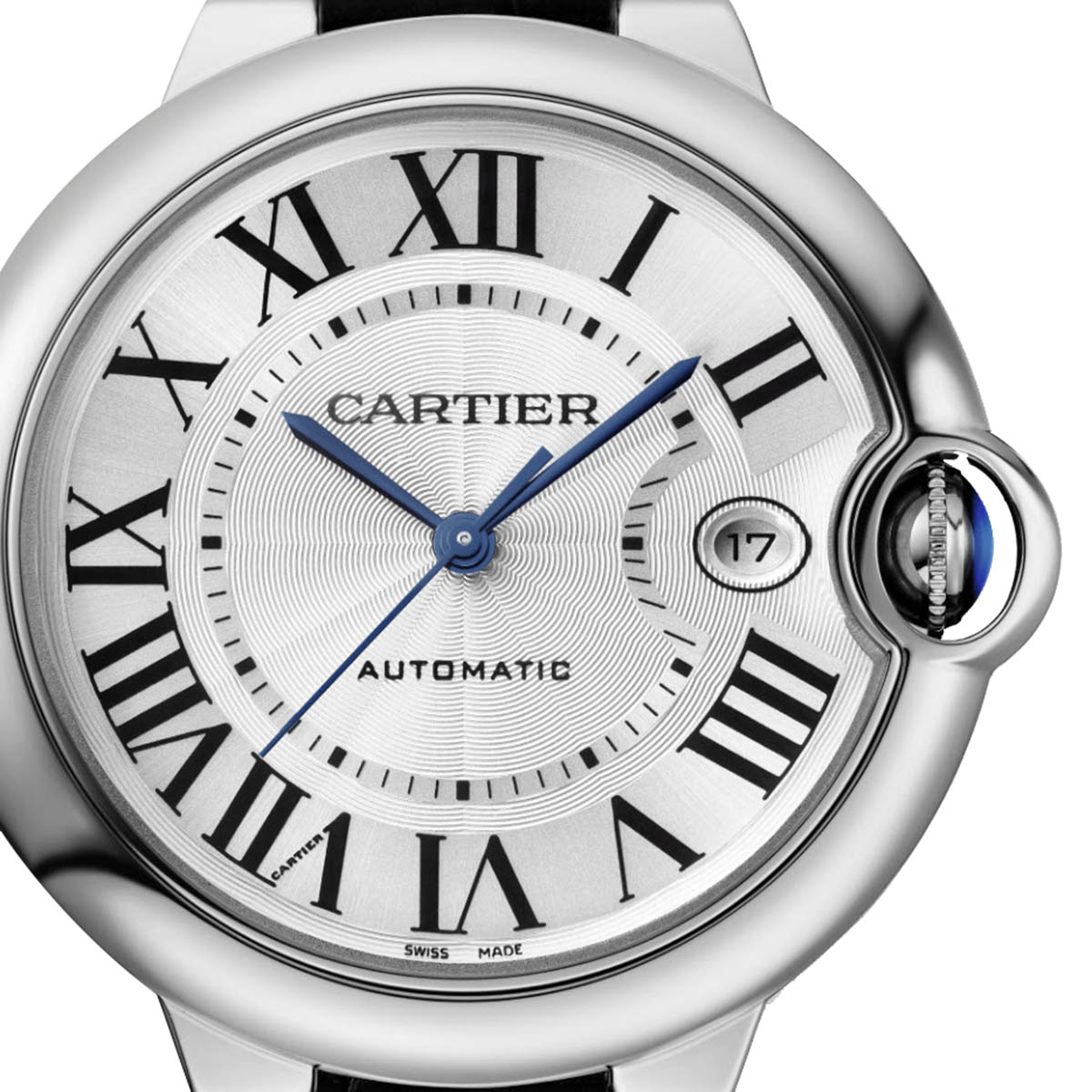 Cartier Ballon Bleu de Cartier 40mm Watch, Blue and Silvered Guilloche Dial