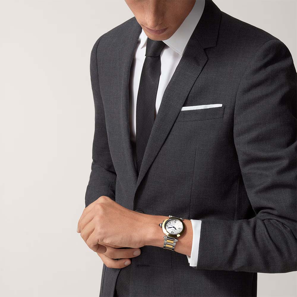 Cartier Santos 39.8mm Watch, Silver Dial