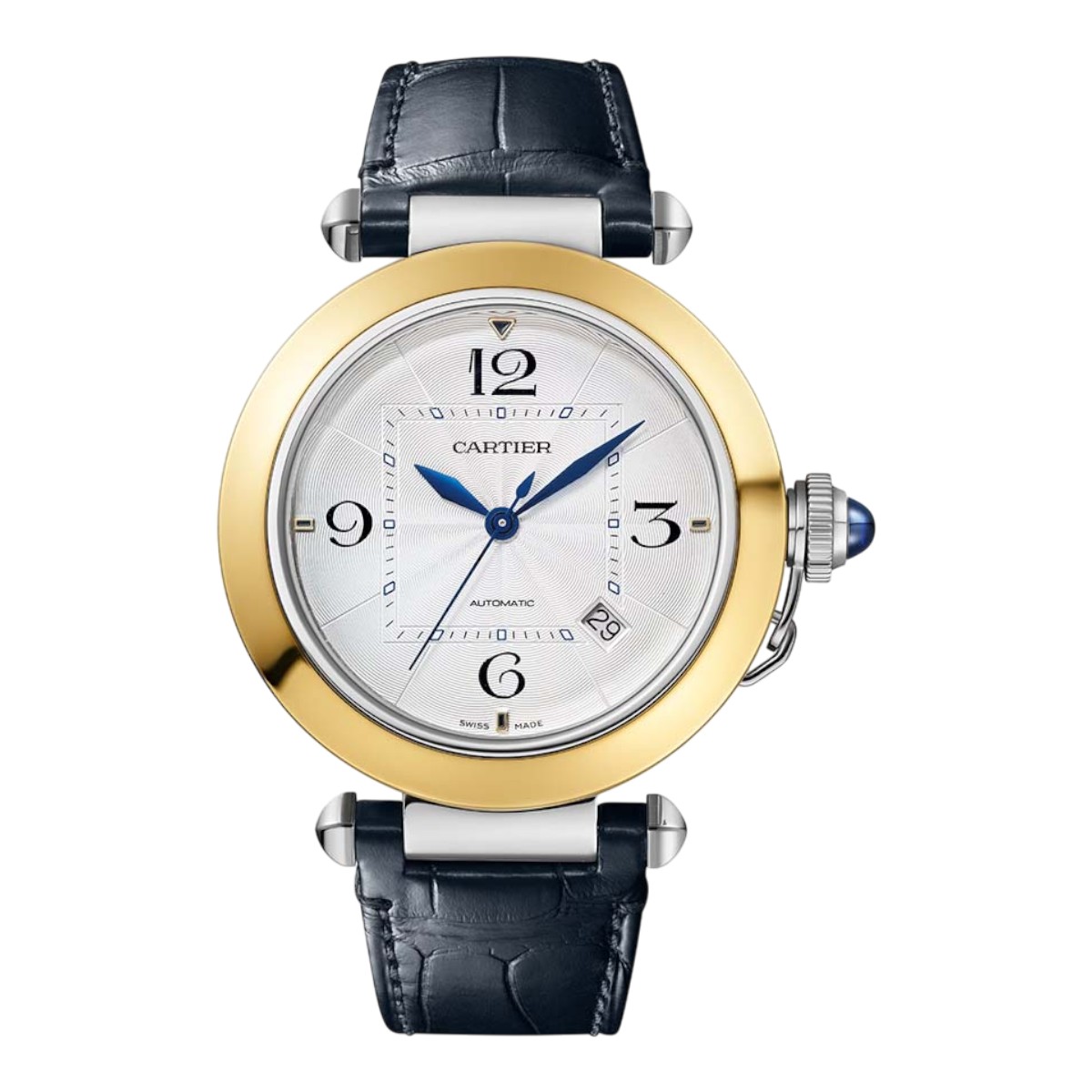 Cartier Santos 39.8mm Watch, Silver Dial