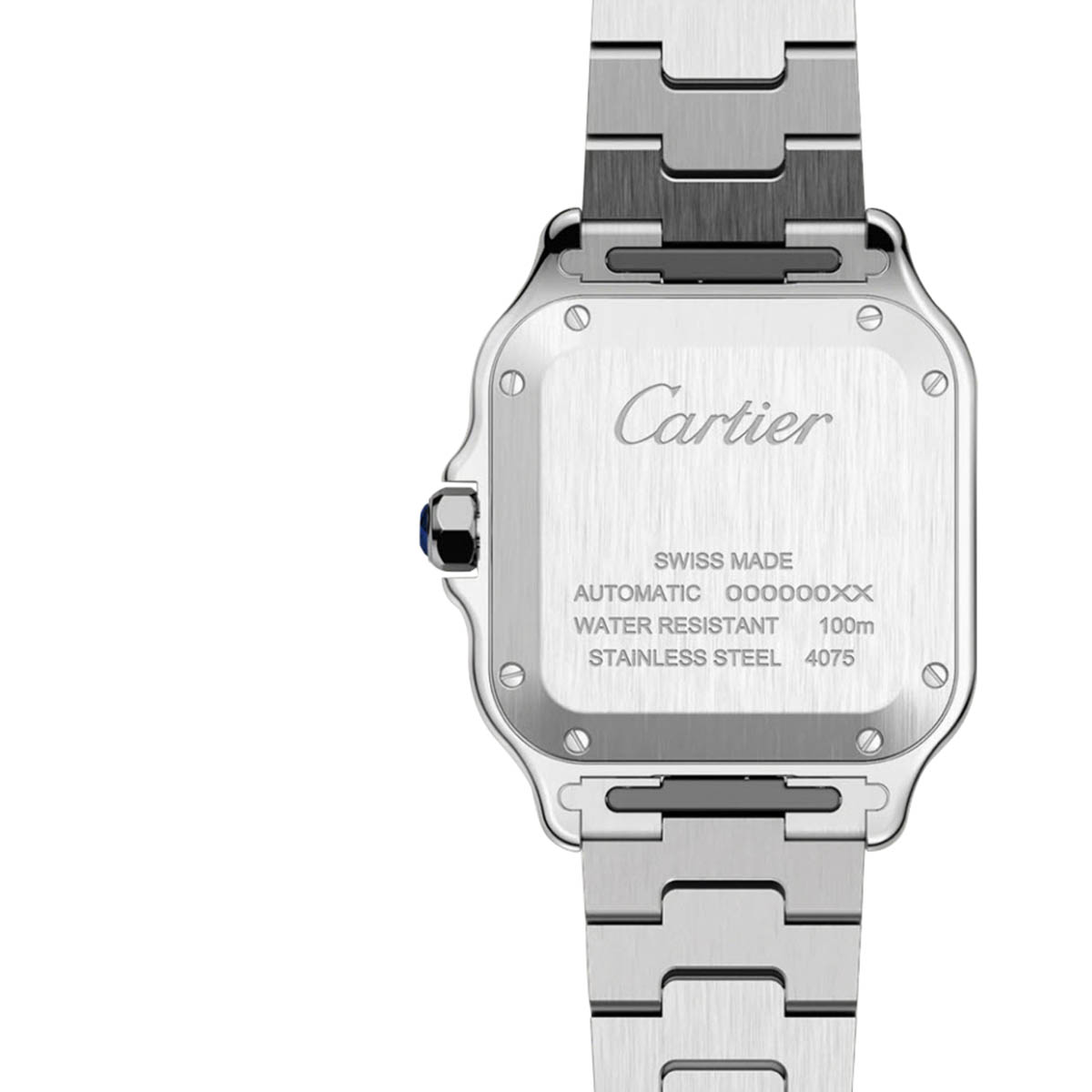 Cartier Santos De Cartier 35.1mm Medium Watch, Silvered Opaline Dial
