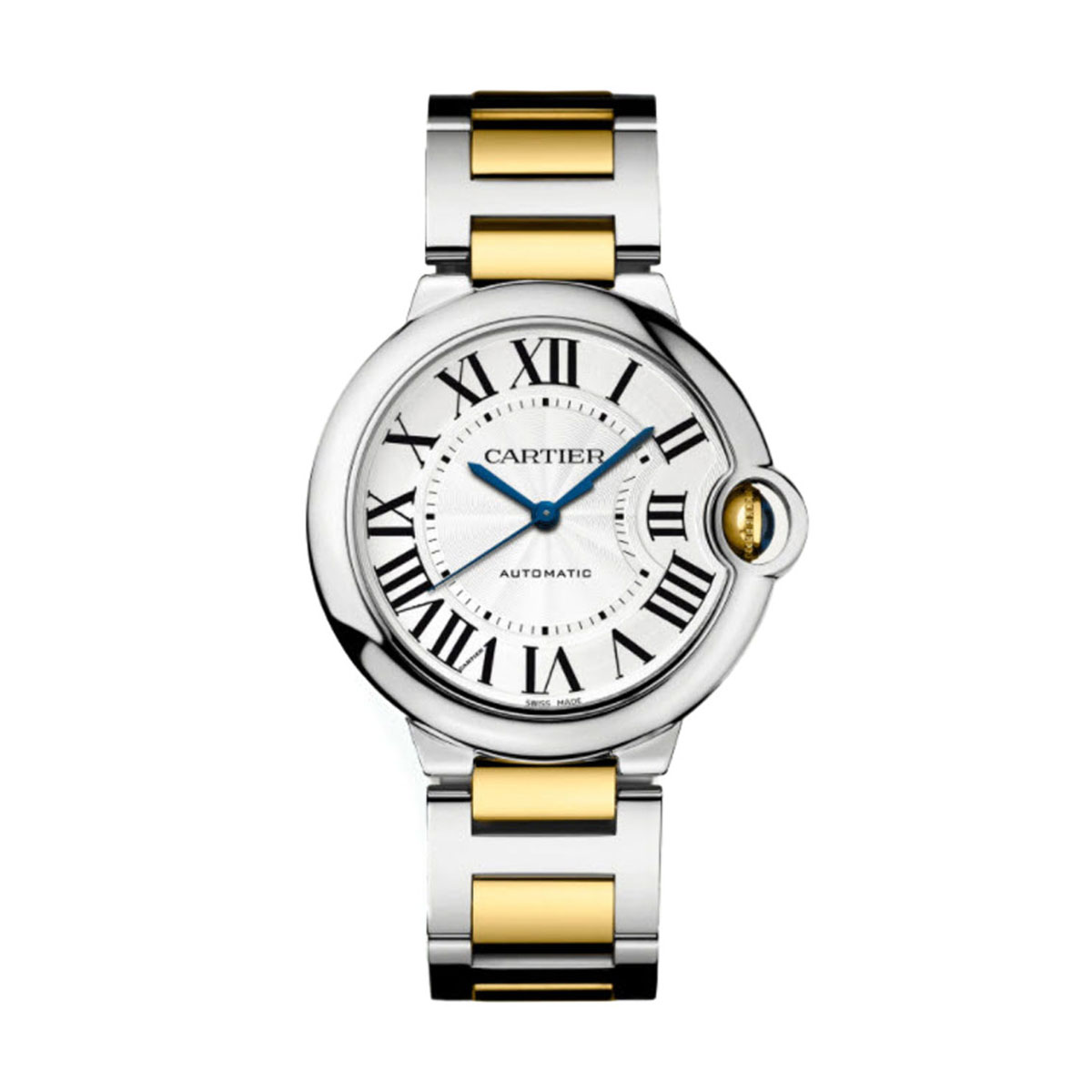 Cartier Ballon Bleu De Cartier 36mm Watch, Silver Guilloche Dial