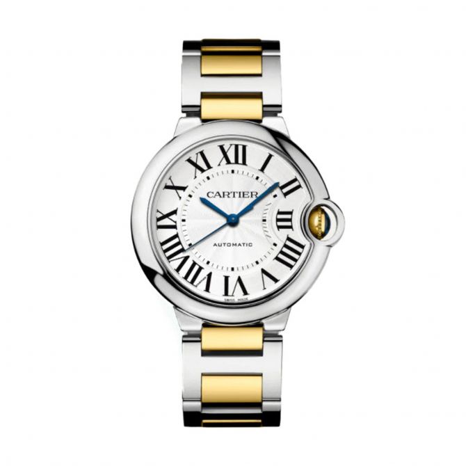 Cartier Ballon Bleu De Cartier 36mm Watch, Silver Guilloche Dial