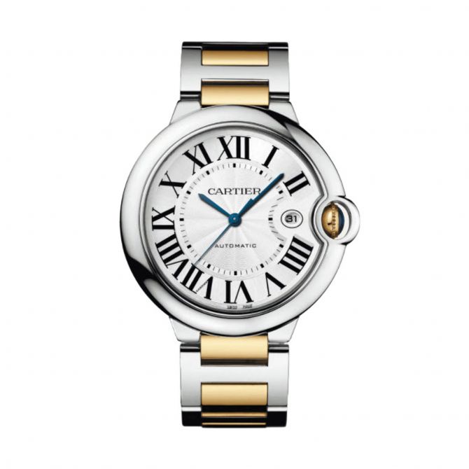 Cartier Ballon Bleu De Cartier 42mm Watch, Silver Guilloche Dial
