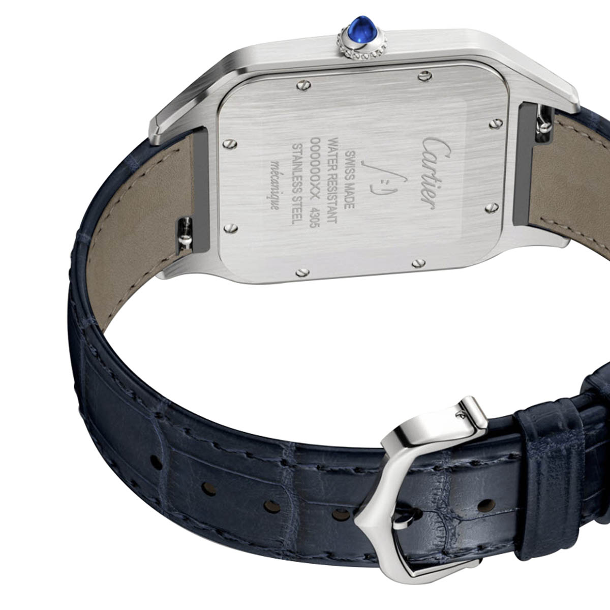 Cartier Santos-Dumont 47mm Extra Large Watch, Silver Satin Dial