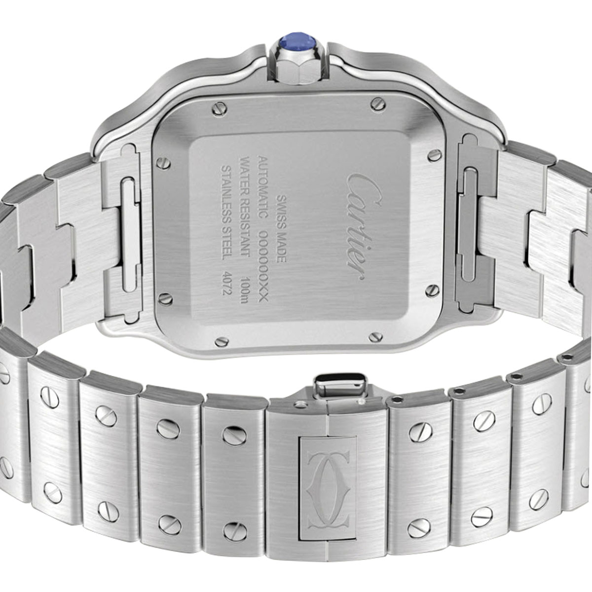Cartier Santos de Cartier 39.8mm Large Watch, Grey Striated Dial