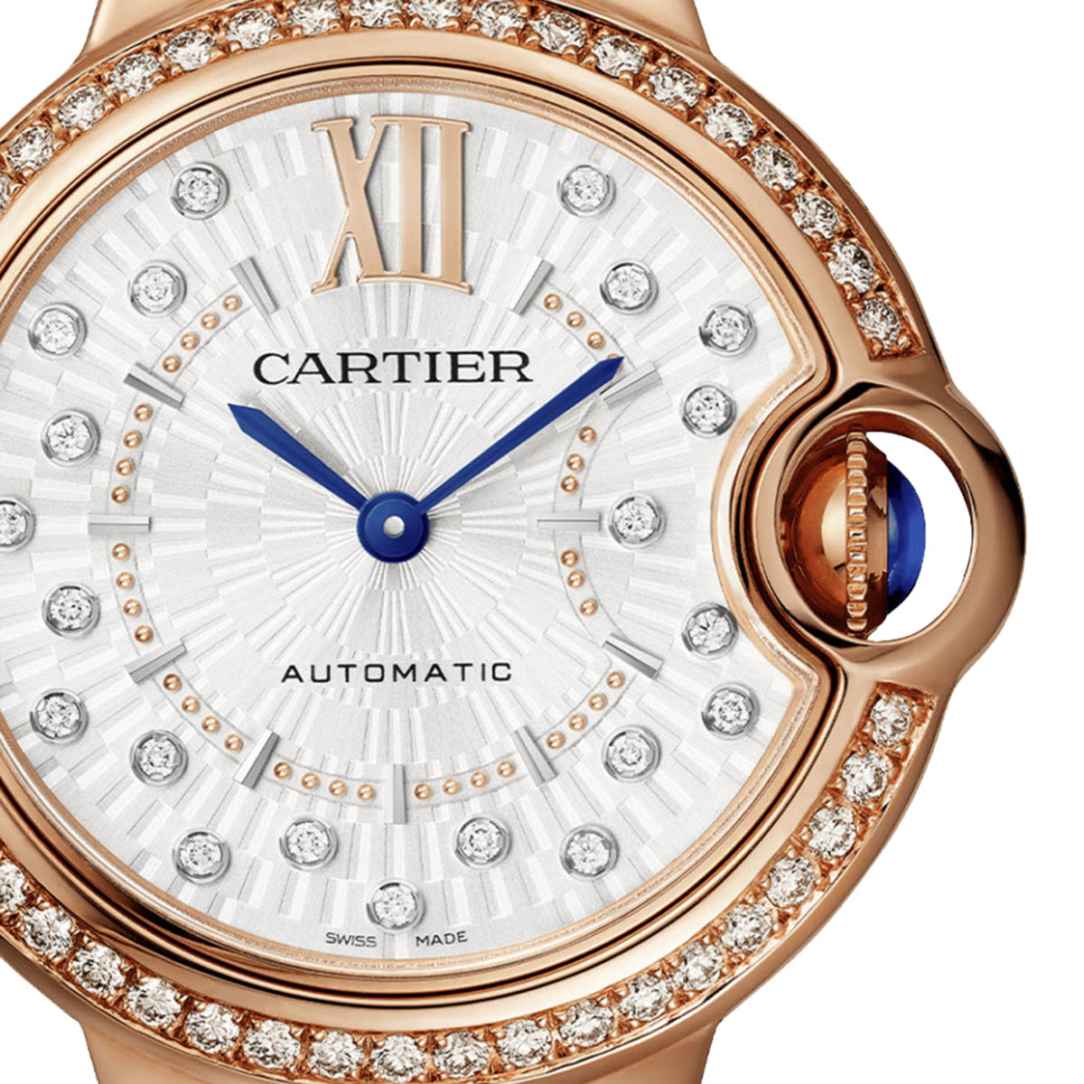 Cartier Ballon Bleu de Cartier 33mm Watch, Rose Gold and Diamond Dial