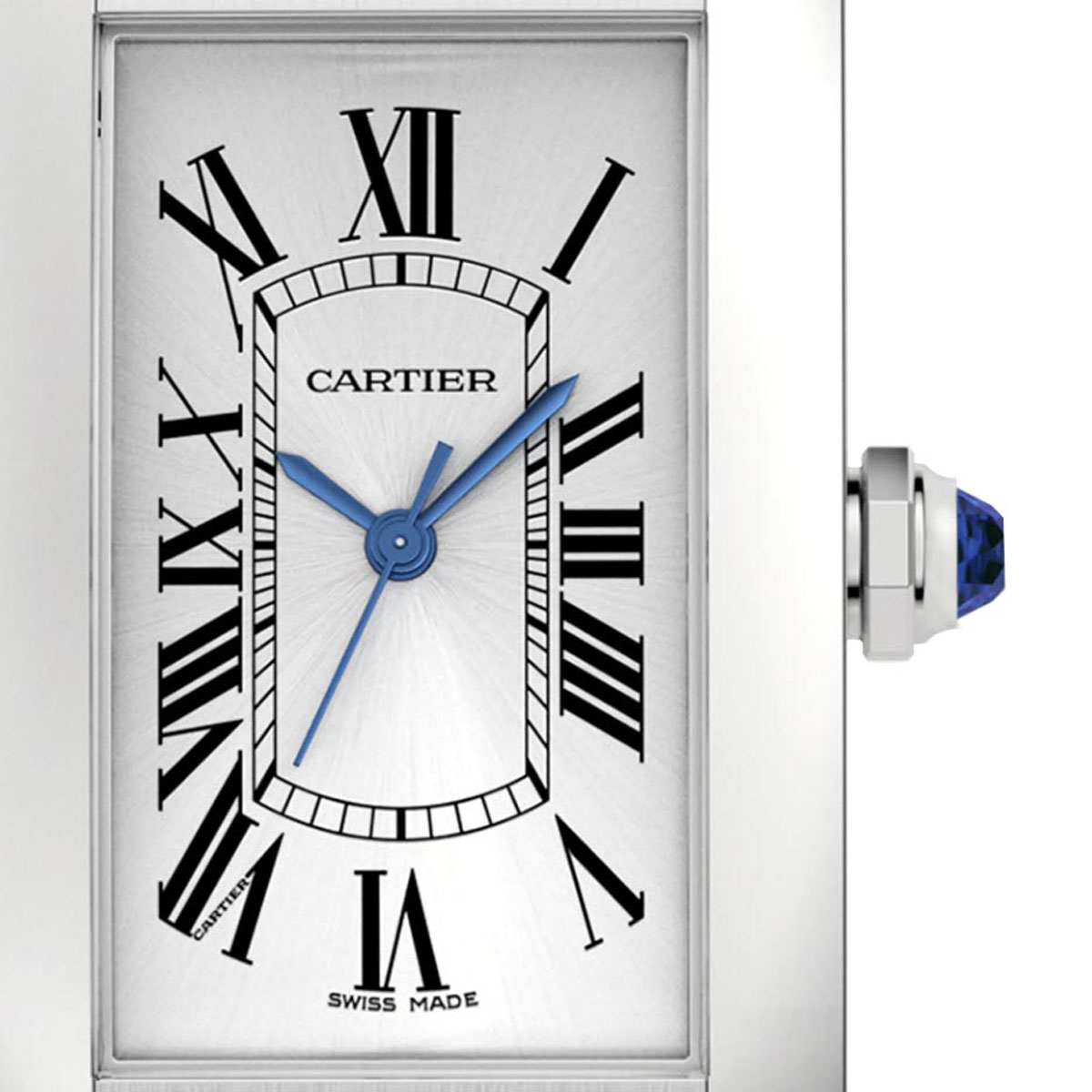 Cartier Tank Americaine 41.6mm Medium Watch, Silver Dial