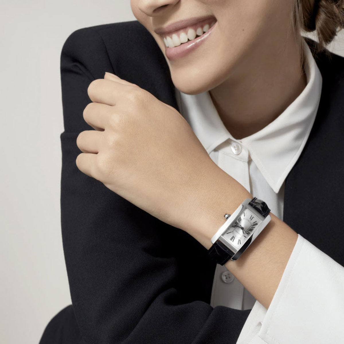 Cartier Tank Americaine 41.6mm Medium Watch, Silver Dial