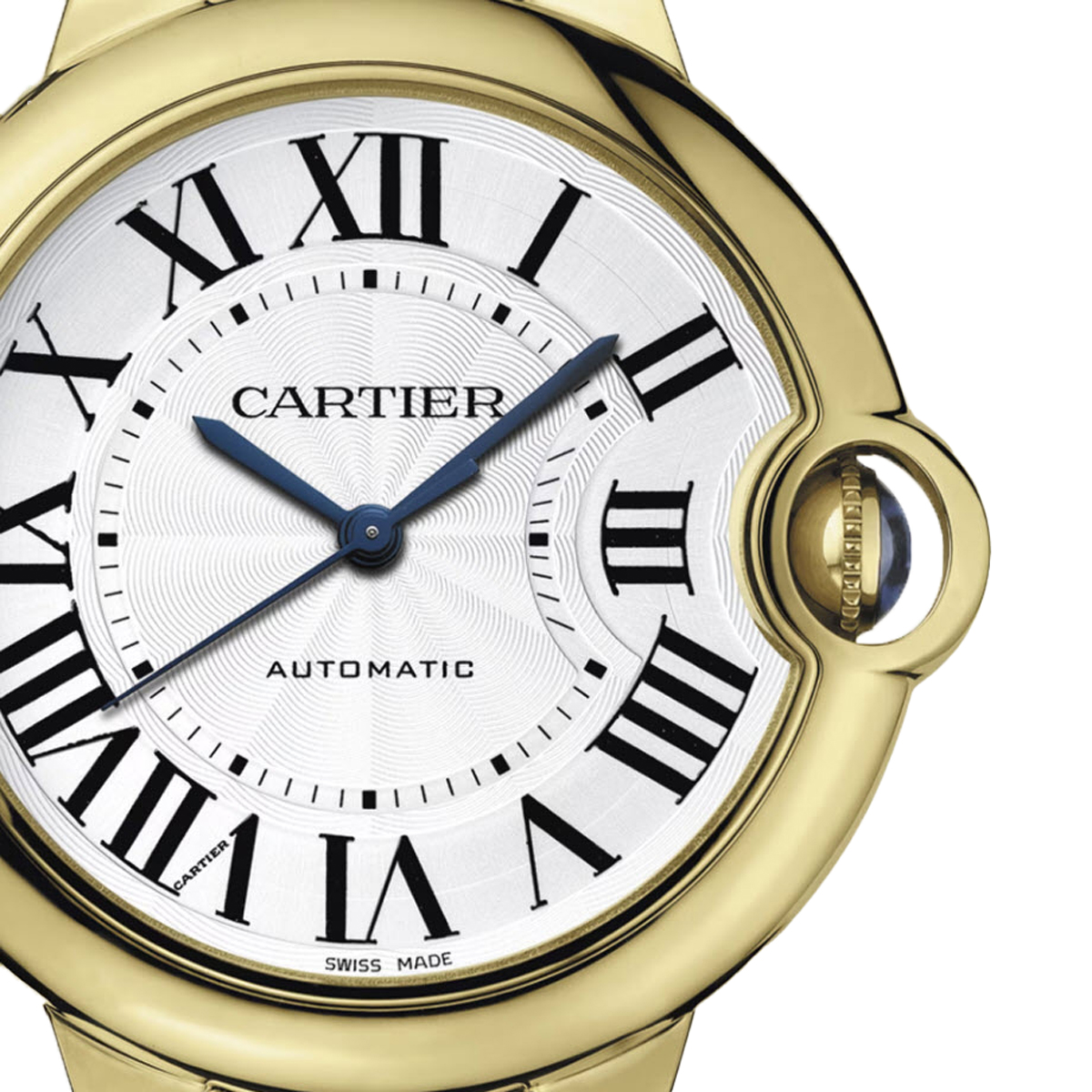 Cartier Ballon Bleu De Cartier 36mm Watch, Silver Guilloche Dial