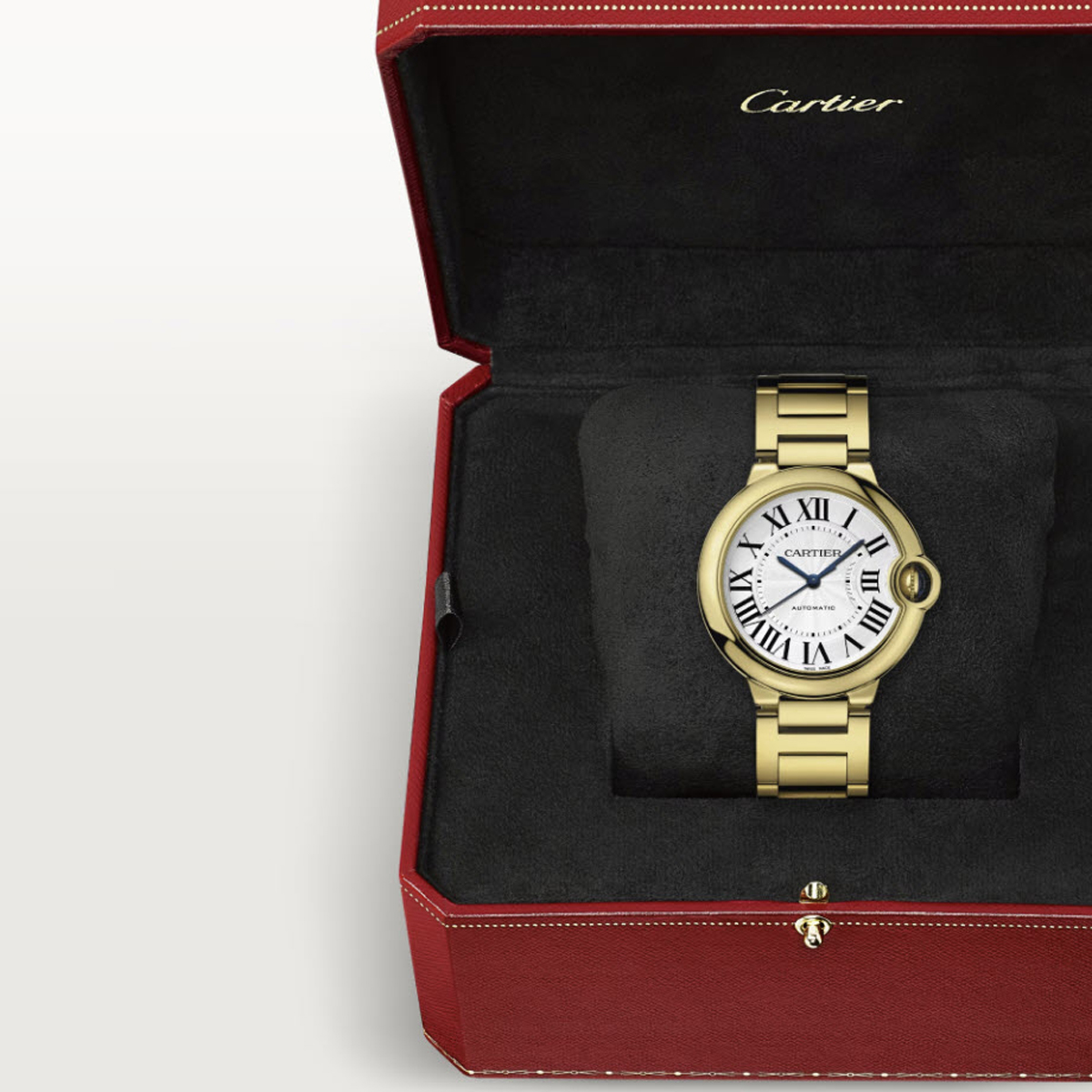 Cartier Ballon Bleu De Cartier 36mm Watch, Silver Guilloche Dial