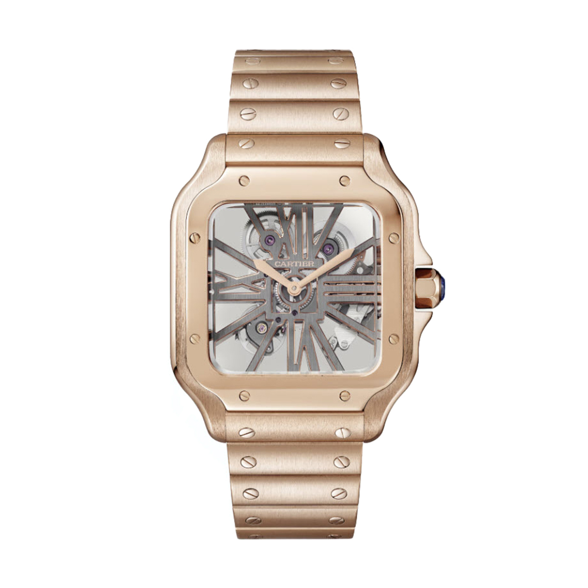 Cartier Santos De Cartier 28mm Watch, Rose Gold Dial