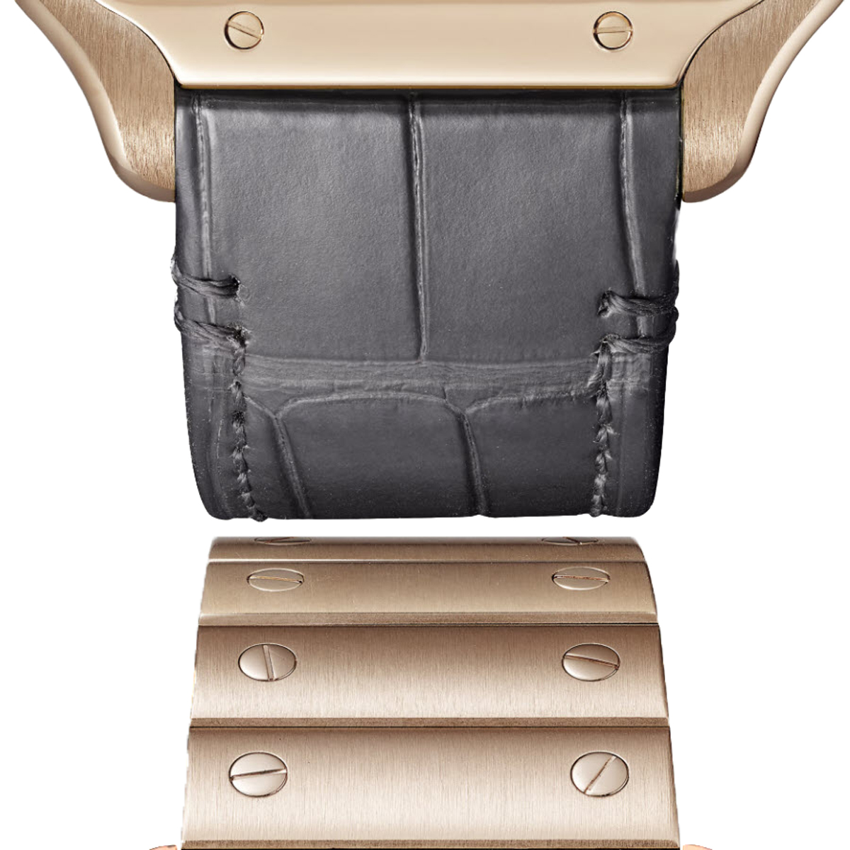 Cartier Santos De Cartier 28mm Watch, Rose Gold Dial