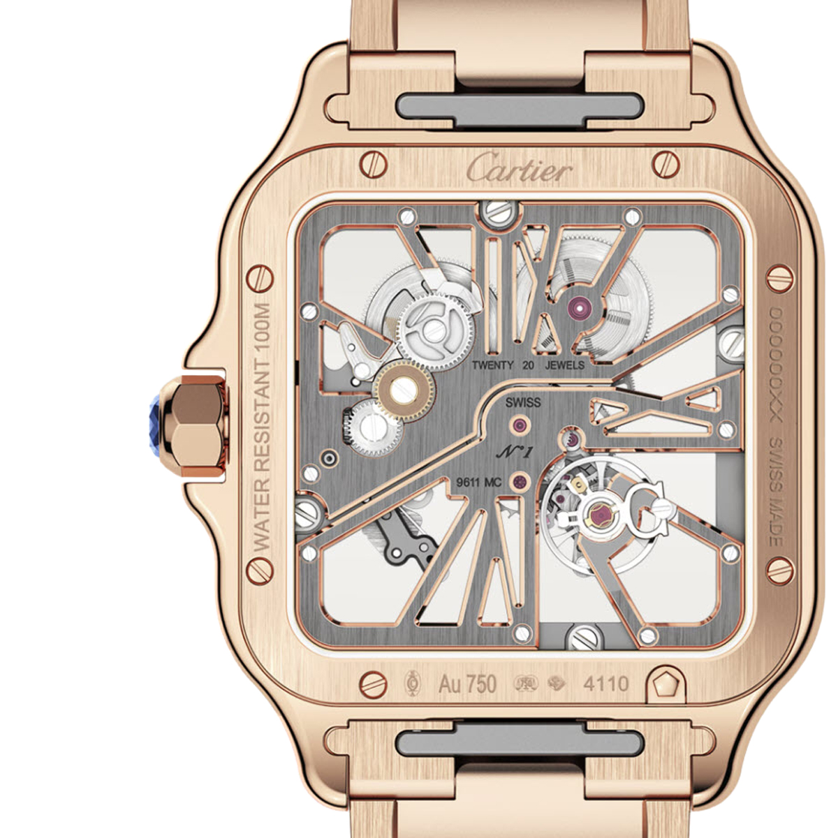 Cartier Santos De Cartier 28mm Watch, Rose Gold Dial