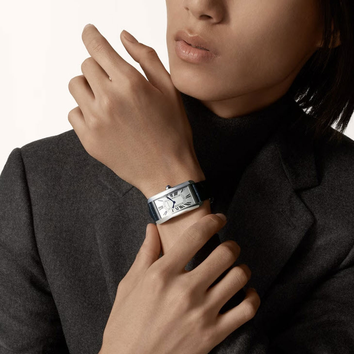 Cartier Tank Americaine 44.4mm x 24.4mm Watch, Silver Dial