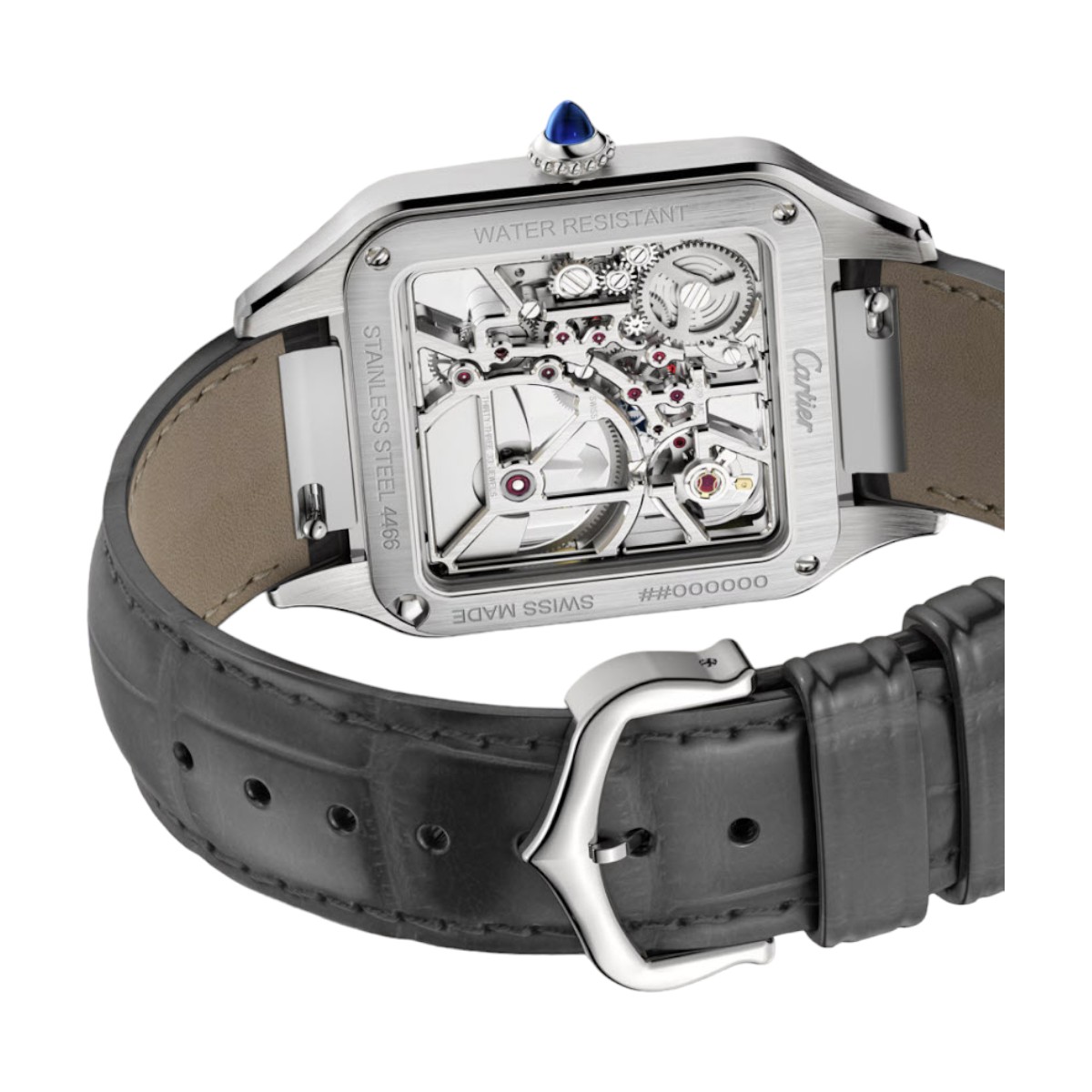 Cartier Santos-Dumont Skeleton 31mm Watch, Silver Dial
