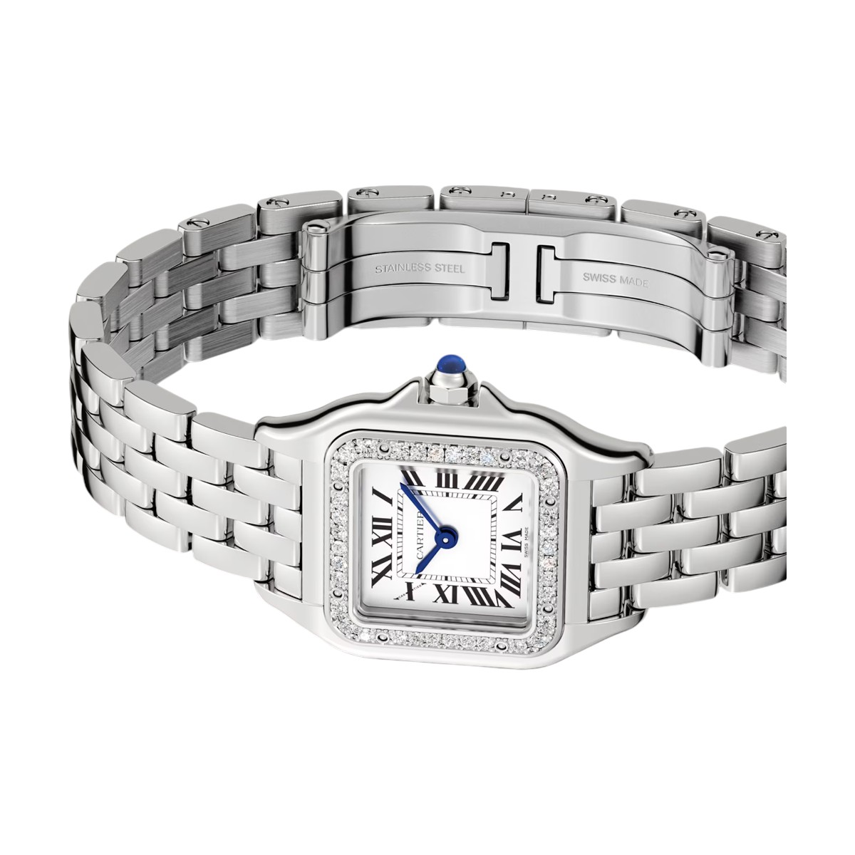 Cartier Panthere 23mm x 30mm Watch, Diamond and Silvered Dial