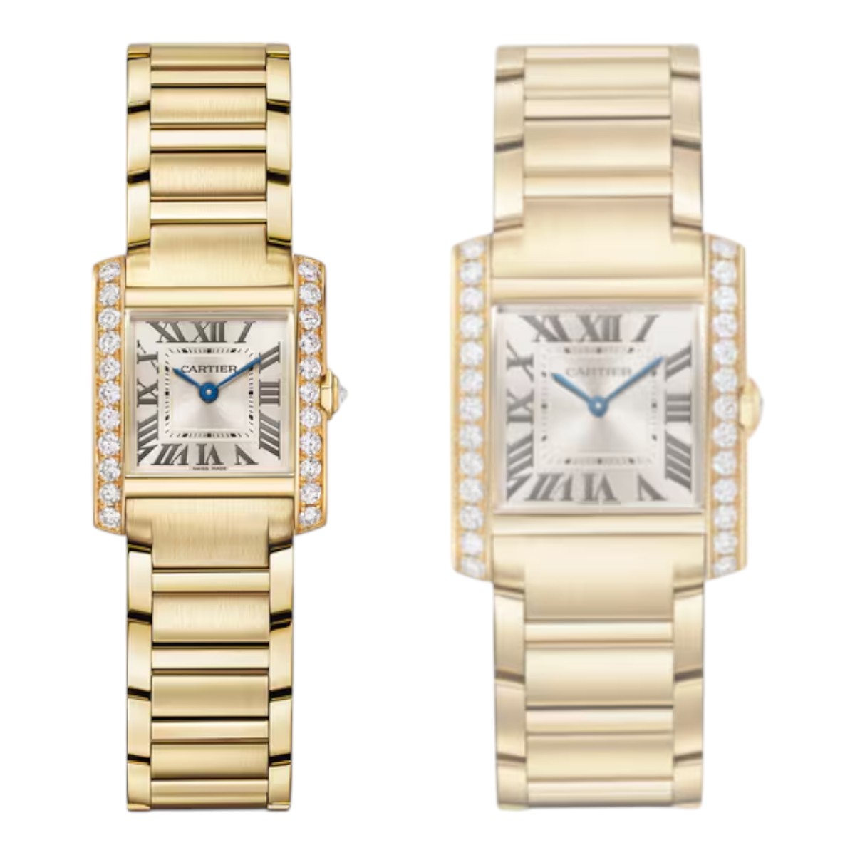 Cartier Tank Francaise 25.7mm x 21.2mm Watch, Golden Sunray Dial