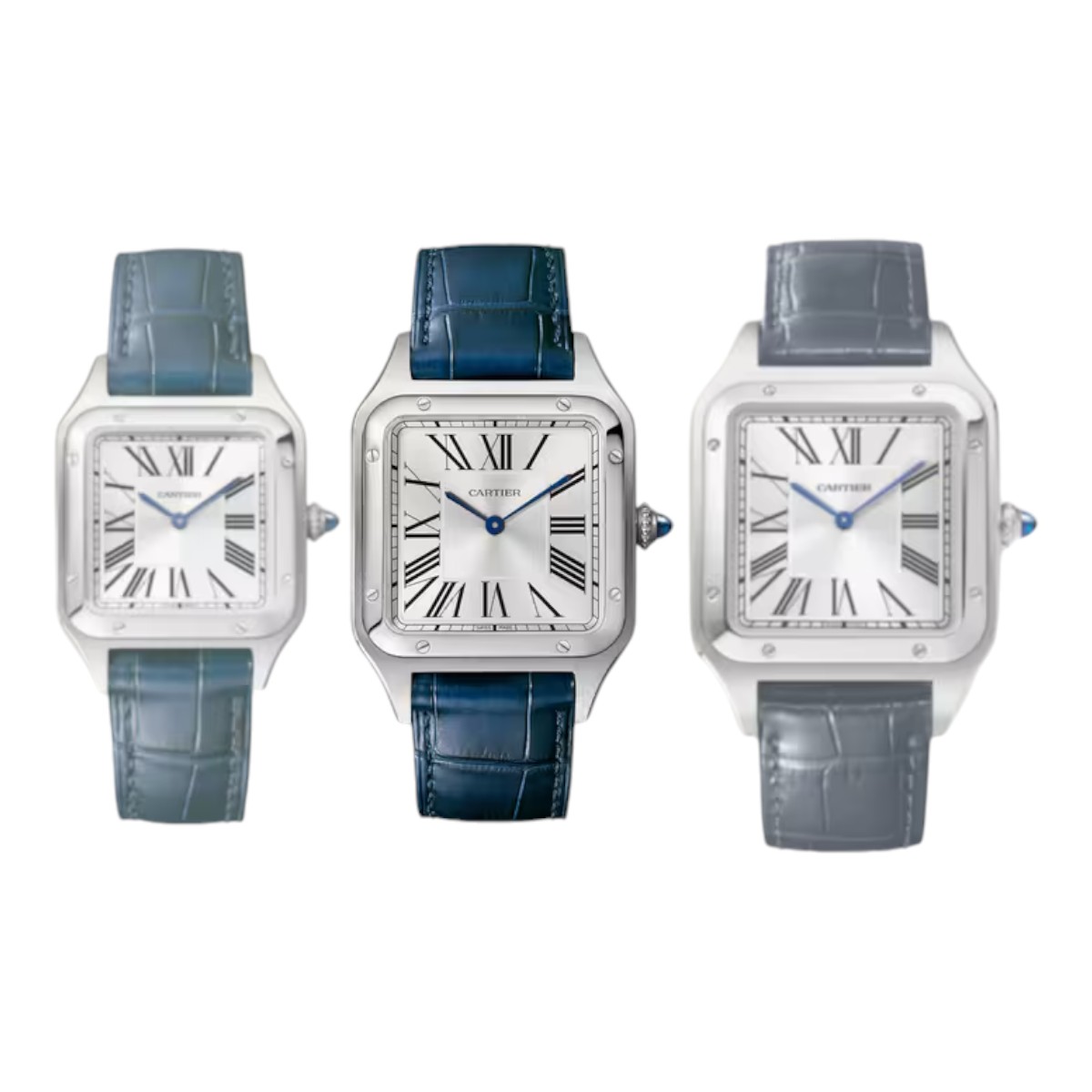 Cartier Santos Dumont 43.5 x 31.4mm Men's Watch, Silver Dial