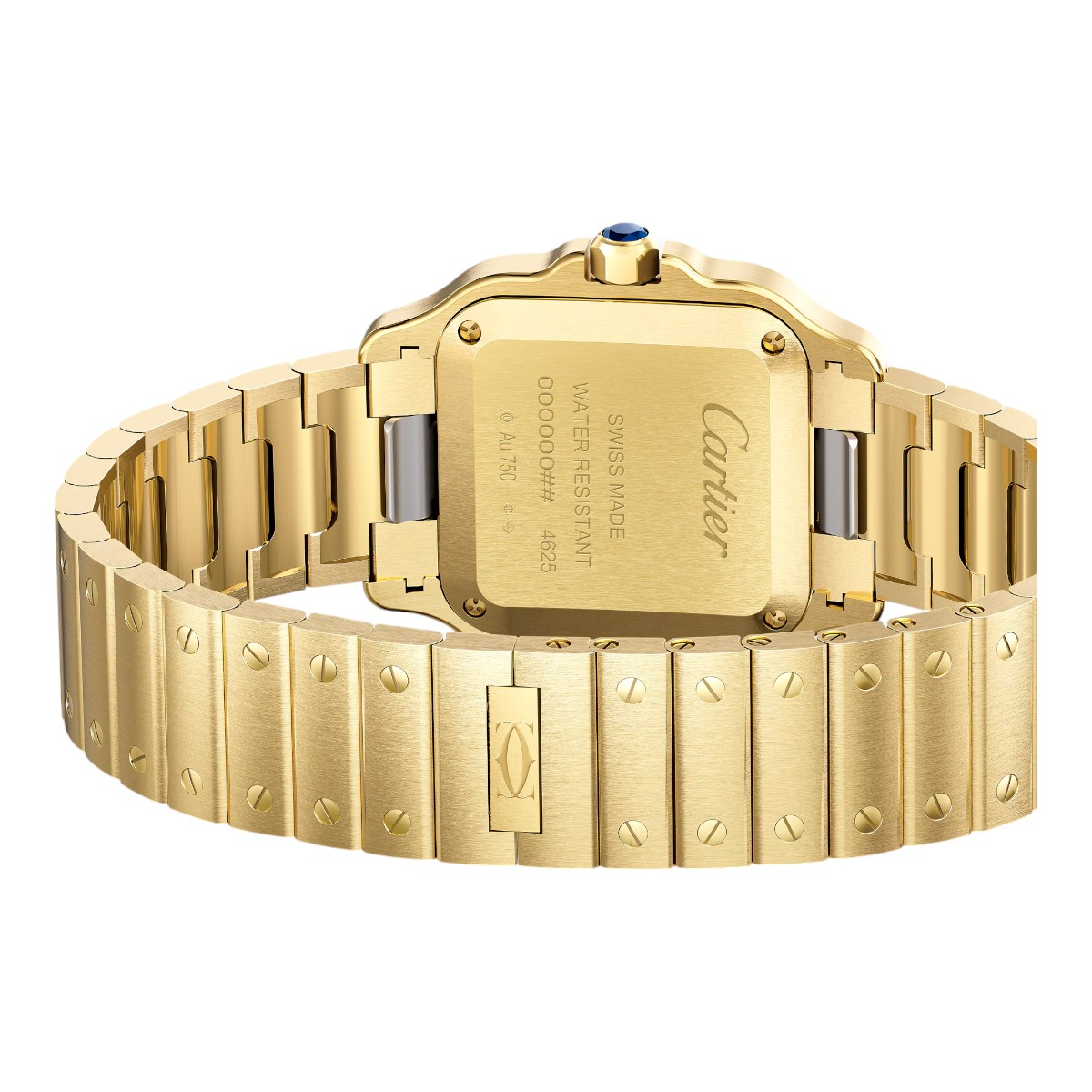 Cartier Santos 27mm x 34.5mm Watch, Yellow Gold with Silver Dial
