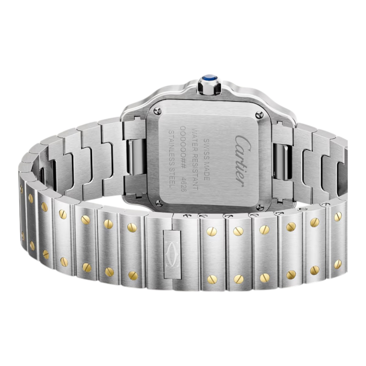Cartier Santos 27mm x 34.5mm Watch, Yellow Gold and Silver Dial