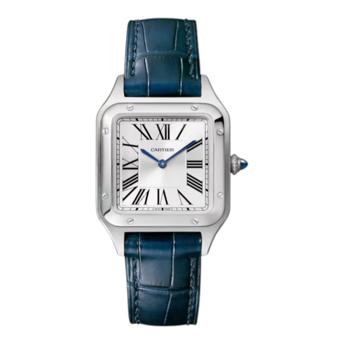 Cartier Santos-Dumont 38mm x 27.5mm Men's Watch, Satin Silver Dial