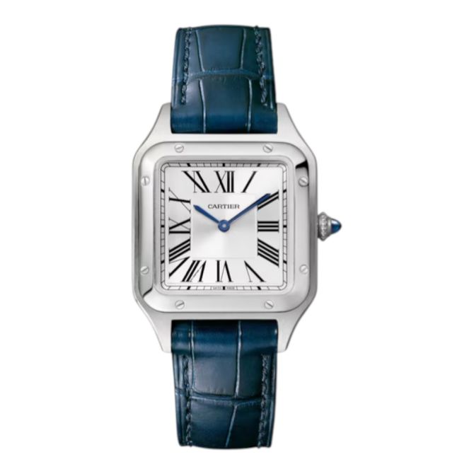 Cartier Santos-Dumont 38mm x 27.5mm Men's Watch, Satin Silver Dial