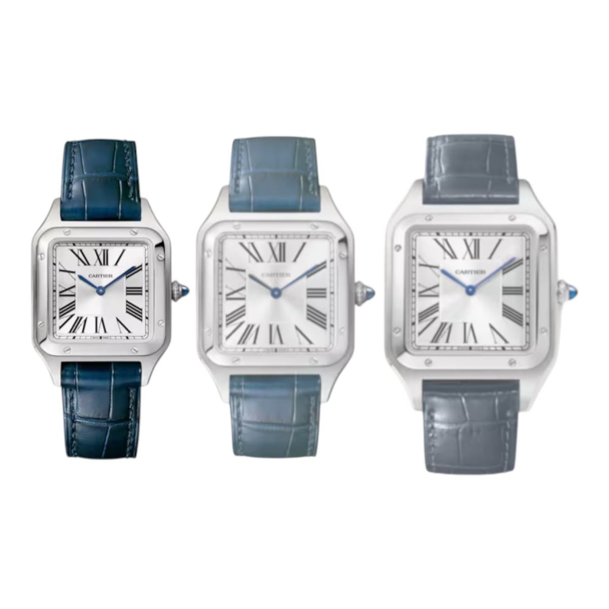 Cartier Santos-Dumont 38mm x 27.5mm Men's Watch, Satin Silver Dial