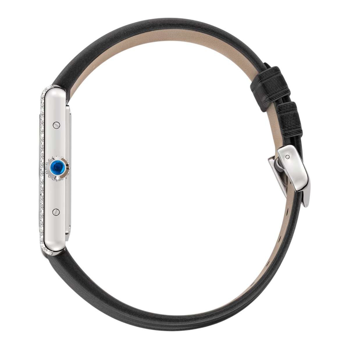 Cartier Tank Must Pave Diamond 25mm x 30mm Watch, Silvered Dial