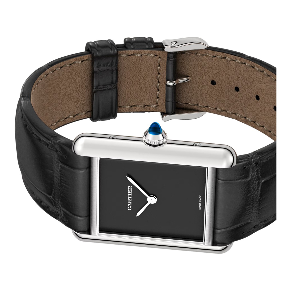 Cartier Tank Must 33.7mm x 25.5mm Watch, Black Dial