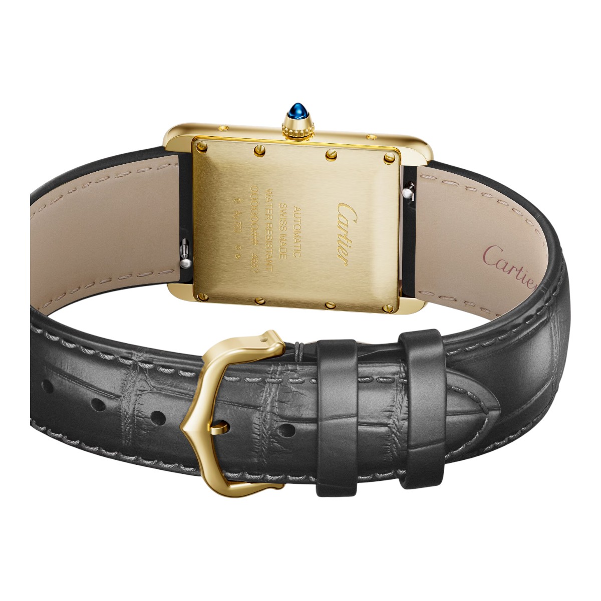 Cartier Louis Cartier Tank  38.1mm x 27.75mm Watch, Silvered Dial with Yellow Varnish