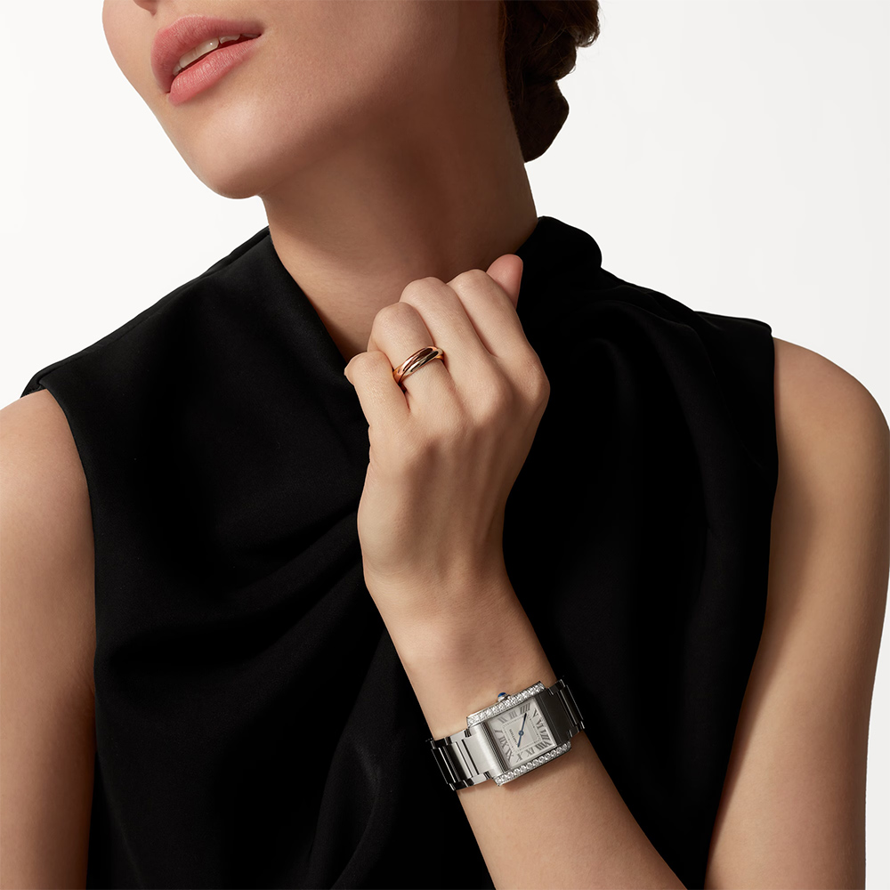 Cartier Tank Francaise 32mmx27mm Watch, Silver Dial